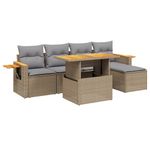 Casa si Gradina - Gradina si terasa - Mobilier exterior - Seturi mobila gradina - Set canapele de gradina cu perne, 6 piese, bej, poliratan - Infinity.ro