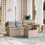 Casa si Gradina - Gradina si terasa - Mobilier exterior - Seturi mobila gradina - Set canapele de gradina cu perne, 5 piese, bej, poliratan - Infinity.ro
