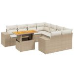 Casa si Gradina - Gradina si terasa - Mobilier exterior - Seturi mobila gradina - Set canapele de gradina, 9 piese, cu perne, bej, poliratan - Infinity.ro