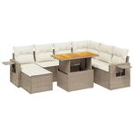 Casa si Gradina - Gradina si terasa - Mobilier exterior - Seturi mobila gradina - Set canapele de gradina, 8 piese, cu perne, bej, poliratan - Infinity.ro
