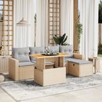 Casa si Gradina - Gradina si terasa - Mobilier exterior - Seturi mobila gradina - Set canapele de gradina cu perne, 6 piese, bej, poliratan - Infinity.ro