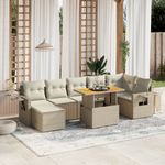 Casa si Gradina - Gradina si terasa - Mobilier exterior - Seturi mobila gradina - Set canapele de gradina, 8 piese, cu perne, bej, poliratan - Infinity.ro