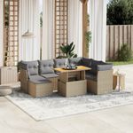Casa si Gradina - Gradina si terasa - Mobilier exterior - Seturi mobila gradina - Set canapele de gradina, 8 piese, cu perne, bej, poliratan - Infinity.ro