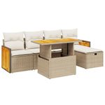 Casa si Gradina - Gradina si terasa - Mobilier exterior - Seturi mobila gradina - Set canapele de gradina cu perne, 6 piese, bej, poliratan - Infinity.ro