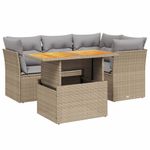 Casa si Gradina - Gradina si terasa - Mobilier exterior - Seturi mobila gradina - Set canapele de gradina cu perne, 5 piese, bej, poliratan - Infinity.ro