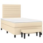 Casa si Gradina - Mobilier - Paturi si accesorii - Paturi - Pat continental cu saltea, crem, 120x190 cm, textil - Infinity.ro