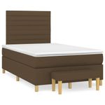 Casa si Gradina - Mobilier - Paturi si accesorii - Paturi - Pat box spring cu saltea, maro inchis, 120x190 cm, textil - Infinity.ro