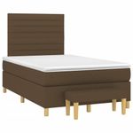 Casa si Gradina - Mobilier - Paturi si accesorii - Paturi - Pat box spring cu saltea, maro inchis, 120x190 cm, textil - Infinity.ro