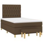 Casa si Gradina - Mobilier - Paturi si accesorii - Paturi - Pat box spring cu saltea, maro inchis, 120x190 cm, textil - Infinity.ro