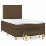 Casa si Gradina - Mobilier - Paturi si accesorii - Paturi - Pat box spring cu saltea, maro inchis, 120x190 cm, textil - Infinity.ro