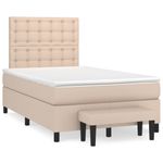 Casa si Gradina - Mobilier - Paturi si accesorii - Paturi - Pat box spring cu saltea, cappuccino, 120x190cm piele ecologica - Infinity.ro