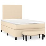 Casa si Gradina - Mobilier - Paturi si accesorii - Paturi - Pat continental cu saltea, crem, 120x190 cm, textil - Infinity.ro