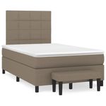 Casa si Gradina - Mobilier - Paturi si accesorii - Paturi - Pat box spring cu saltea, taupe, 120x190 cm material textil - Infinity.ro