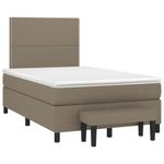 Casa si Gradina - Mobilier - Paturi si accesorii - Paturi - Pat box spring cu saltea, taupe, 120x190 cm material textil - Infinity.ro