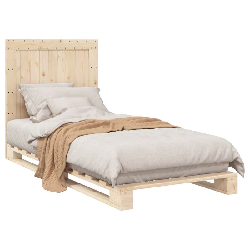 Casa si Gradina - Mobilier - Paturi si accesorii - Paturi - Cadru de pat cu tablie, 90x200 cm, lemn masiv de pin - Infinity.ro