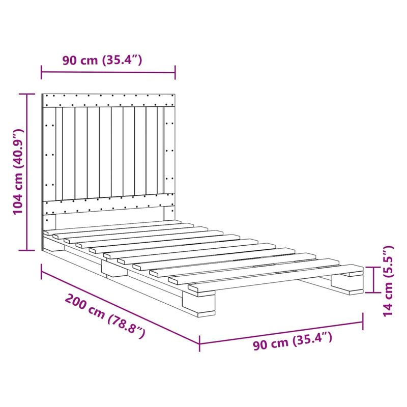 Casa si Gradina - Mobilier - Paturi si accesorii - Paturi - Cadru de pat cu tablie, 90x200 cm, lemn masiv de pin - Infinity.ro