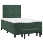 Casa si Gradina - Mobilier - Paturi si accesorii - Paturi - Pat box spring cu saltea, verde inchis, 120x190 cm, catifea - Infinity.ro