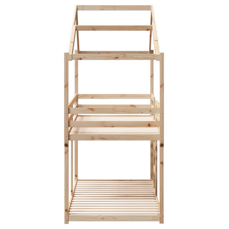 Casa si Gradina - Mobilier - Paturi si accesorii - Paturi - Pat supraetajat cu acoperis, alb, 90x200 cm, lemn masiv de pin - Infinity.ro
