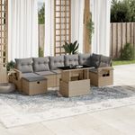 Casa si Gradina - Gradina si terasa - Mobilier exterior - Seturi mobila gradina - Set canapele de gradina, 8 piese, cu perne, bej, poliratan - Infinity.ro