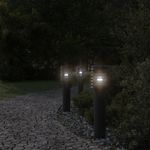 Casa si Gradina - Corpuri si surse de iluminat - Iluminat exterior - Felinare - Lampa exterioara de podea cu priza, negru, 60 cm, otel inox - Infinity.ro