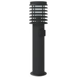 Casa si Gradina - Corpuri si surse de iluminat - Iluminat exterior - Felinare - Lampa exterioara de podea cu priza, negru, 60 cm, otel inox - Infinity.ro