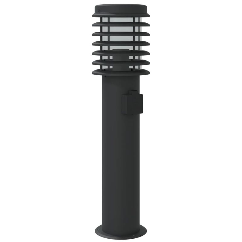 Casa si Gradina - Corpuri si surse de iluminat - Iluminat exterior - Felinare - Lampa exterioara de podea cu priza, negru, 60 cm, otel inox - Infinity.ro