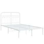 Casa si Gradina - Mobilier - Paturi si accesorii - Paturi - Cadru de pat metalic cu tablie, alb, 120x190 cm - Infinity.ro