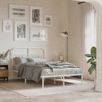 Casa si Gradina - Mobilier - Paturi si accesorii - Paturi - Cadru de pat metalic cu tablie, alb, 120x190 cm - Infinity.ro