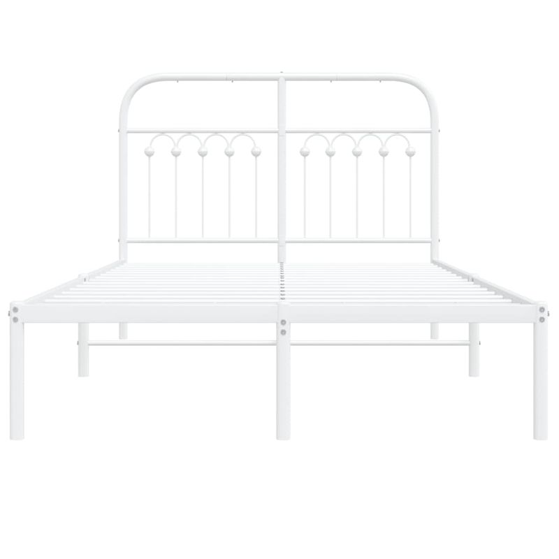 Casa si Gradina - Mobilier - Paturi si accesorii - Paturi - Cadru de pat metalic cu tablie, alb, 120x190 cm - Infinity.ro
