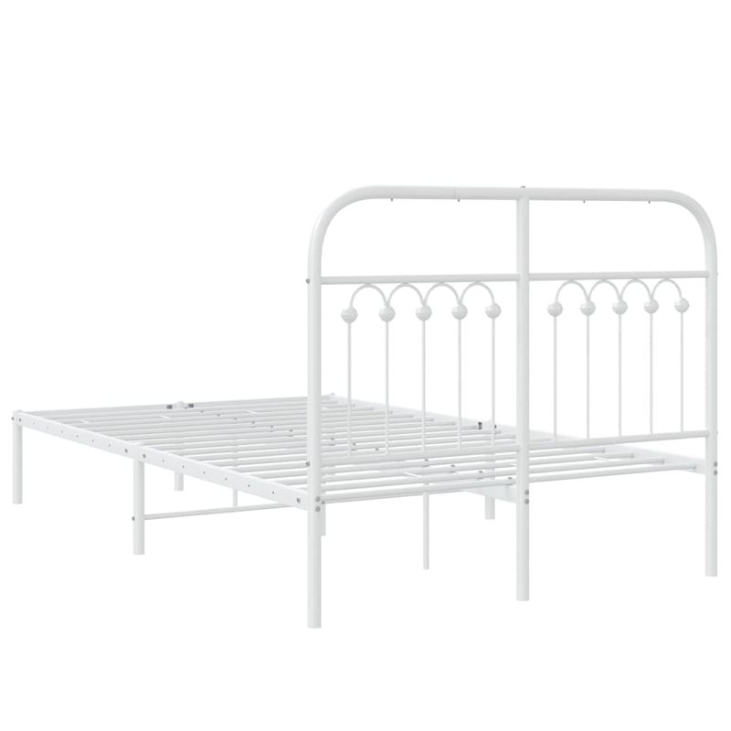 Casa si Gradina - Mobilier - Paturi si accesorii - Paturi - Cadru de pat metalic cu tablie, alb, 120x190 cm - Infinity.ro