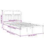 Casa si Gradina - Mobilier - Paturi si accesorii - Paturi - Cadru de pat metalic cu tablie, alb, 120x190 cm - Infinity.ro