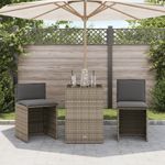 Casa si Gradina - Gradina si terasa - Mobilier exterior - Seturi mobila gradina - Set bistro cu perne, 3 piese, bej, poliratan - Infinity.ro