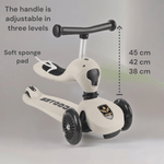 Sport si Outdoor - Role, trotinete si skateboard - Trotinete copii - Trotineta 2 in 1 transformabila in tricicleta cu sezut, pentru copii, inaltime ajustabila pe trei dimensiuni, gri - Infinity.ro