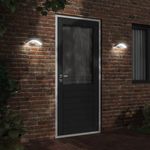 Casa si Gradina - Corpuri si surse de iluminat - Iluminat exterior - Felinare - Lampi exterioare de perete cu LED/senzor 2 buc. negru aluminiu - Infinity.ro