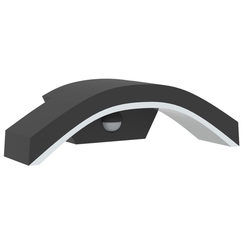 Casa si Gradina - Corpuri si surse de iluminat - Iluminat exterior - Felinare - Lampi exterioare de perete cu LED/senzor 2 buc. negru aluminiu - Infinity.ro