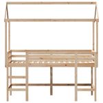 Casa si Gradina - Mobilier - Paturi si accesorii - Paturi - Pat etajat cu scara si acoperis, alb, 80x200 cm, lemn masiv pin - Infinity.ro