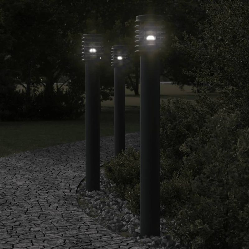 Casa si Gradina - Corpuri si surse de iluminat - Iluminat exterior - Felinare - Lampa exterioara de podea, negru, 110 cm, otel inoxidabil - Infinity.ro