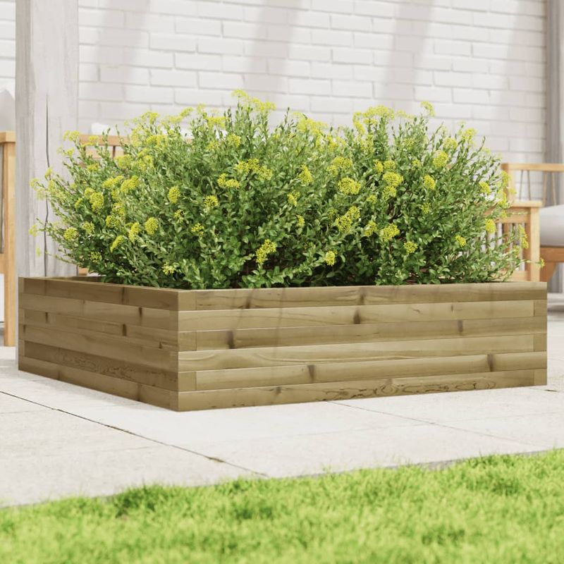 Casa si Gradina - Gradinarit si plante - Plante si ghivece - Ghivece si suporturi - Jardiniera de gradina, 90x90x23 cm, lemn de pin impregnat - Infinity.ro