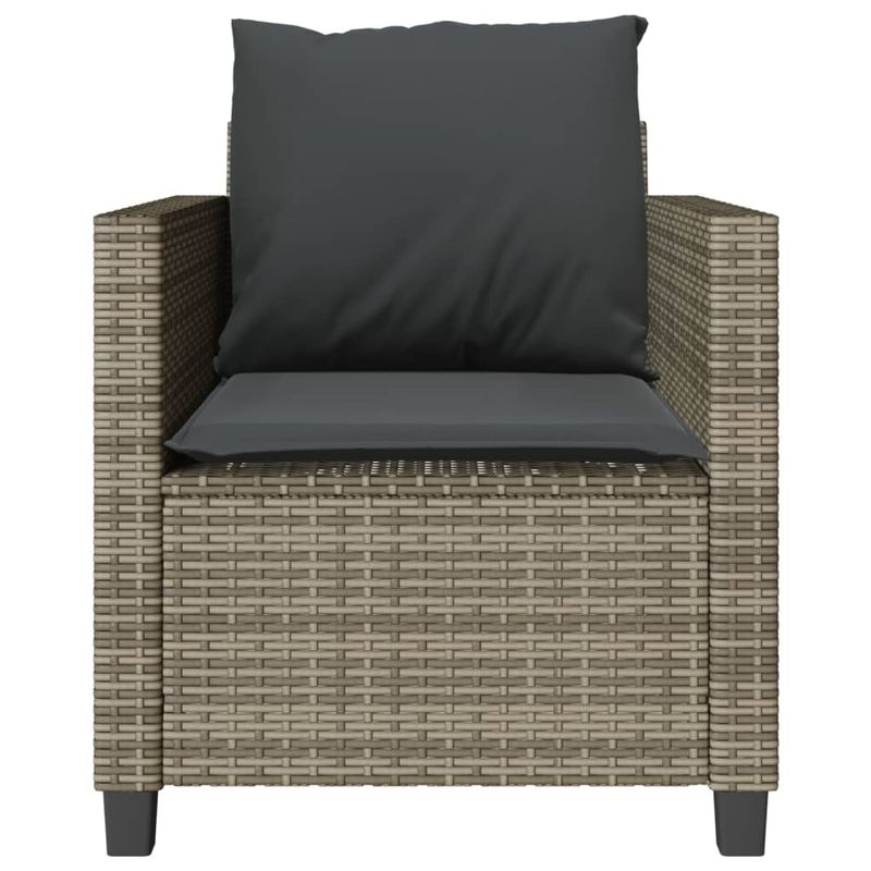 Casa si Gradina - Gradina si terasa - Mobilier exterior - Seturi mobila gradina - Set bistro de gradina cu perne, 3 piese, gri, poliratan - Infinity.ro