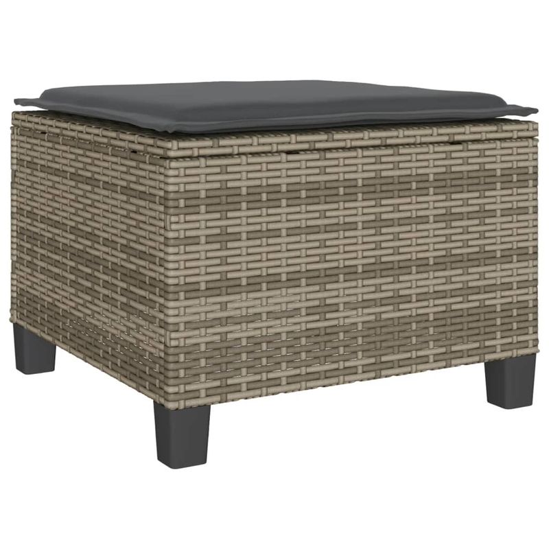 Casa si Gradina - Gradina si terasa - Mobilier exterior - Seturi mobila gradina - Set bistro de gradina cu perne, 3 piese, gri, poliratan - Infinity.ro