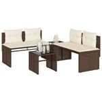 Casa si Gradina - Gradina si terasa - Mobilier exterior - Seturi mobila gradina - Set canapele de gradina, 4 piese, cu perne, maro poliratan maro - Infinity.ro