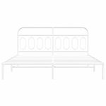 Casa si Gradina - Mobilier - Paturi si accesorii - Paturi - Cadru de pat metalic cu tablie, alb, 183x213 cm - Infinity.ro
