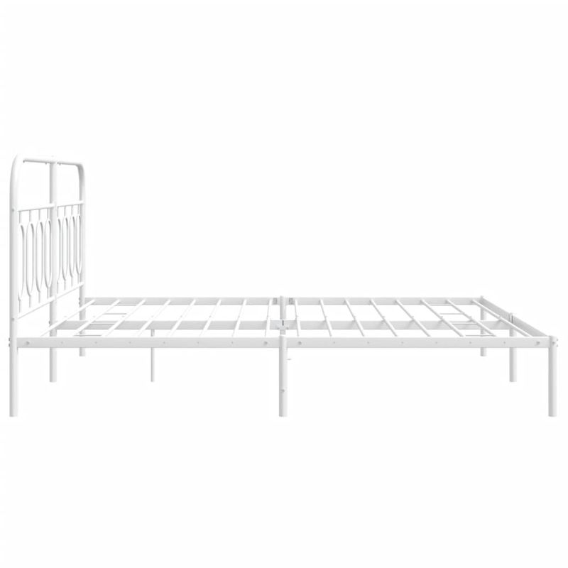 Casa si Gradina - Mobilier - Paturi si accesorii - Paturi - Cadru de pat metalic cu tablie, alb, 183x213 cm - Infinity.ro
