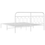 Casa si Gradina - Mobilier - Paturi si accesorii - Paturi - Cadru de pat metalic cu tablie, alb, 183x213 cm - Infinity.ro