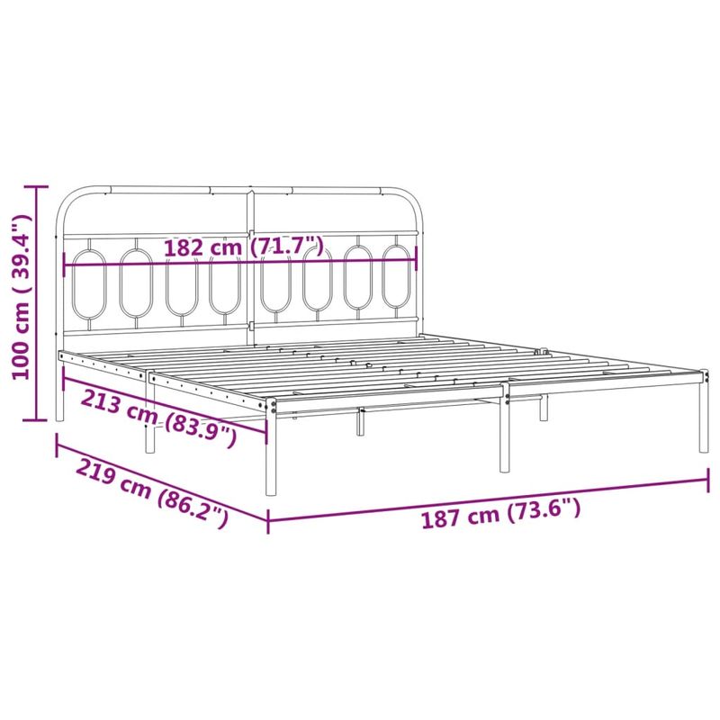 Casa si Gradina - Mobilier - Paturi si accesorii - Paturi - Cadru de pat metalic cu tablie, alb, 183x213 cm - Infinity.ro