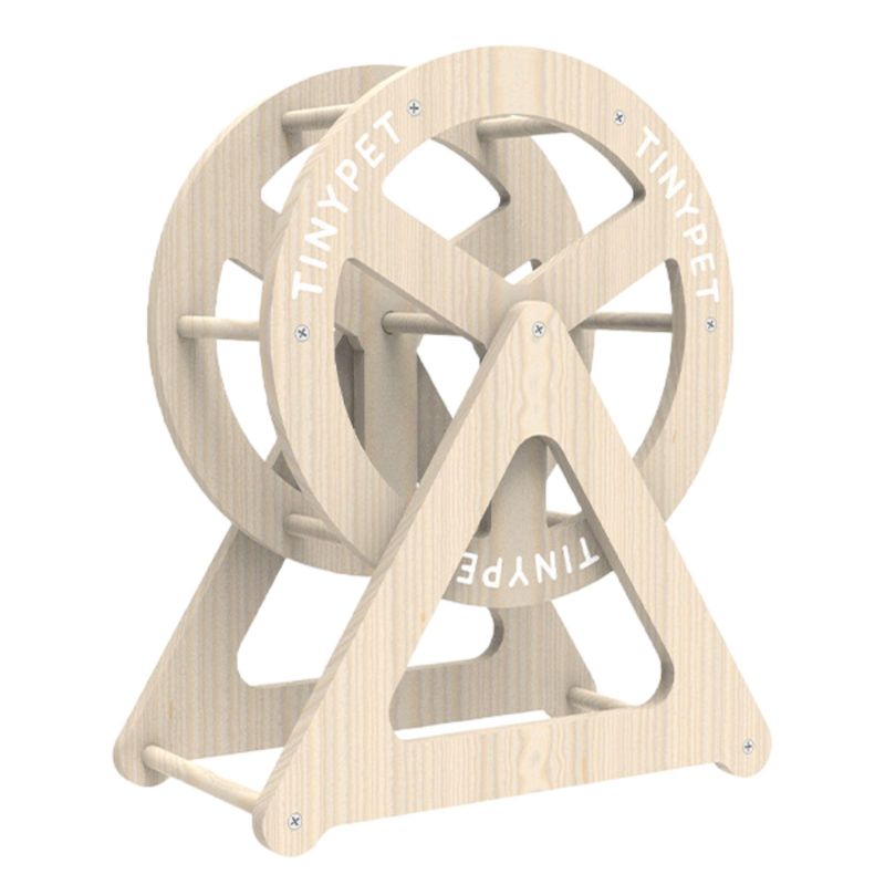 Petshop - Accesorii petshop - Jucarii animale - Jucarii interactive animale - Roata de joaca din lemn de bambus pentru pisici, 14,5 cm x 28 cm x 34 cm - Infinity.ro