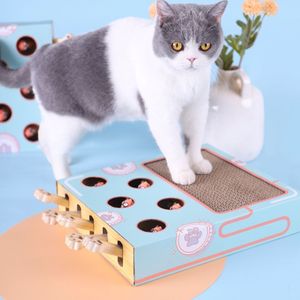 Jucarie interactiva 2 in 1 pentru pisici: loc de zgariat si vanatoare de soricei