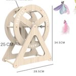 Petshop - Accesorii petshop - Jucarii animale - Jucarii interactive animale - Roata de joaca din lemn de bambus pentru pisici, 14,5 cm x 28 cm x 34 cm - Infinity.ro
