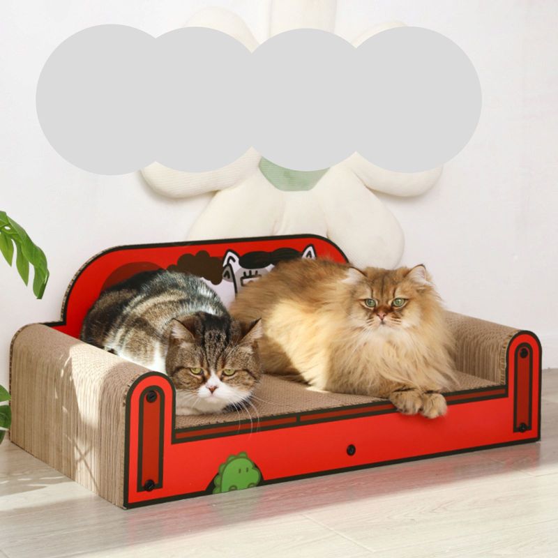 Petshop/Accesorii petshop/Jucarii animale/Ansambluri de joaca - Canapea 2 in 1 pentru pisicute, loc de zgariat si culcus - Infinity.ro