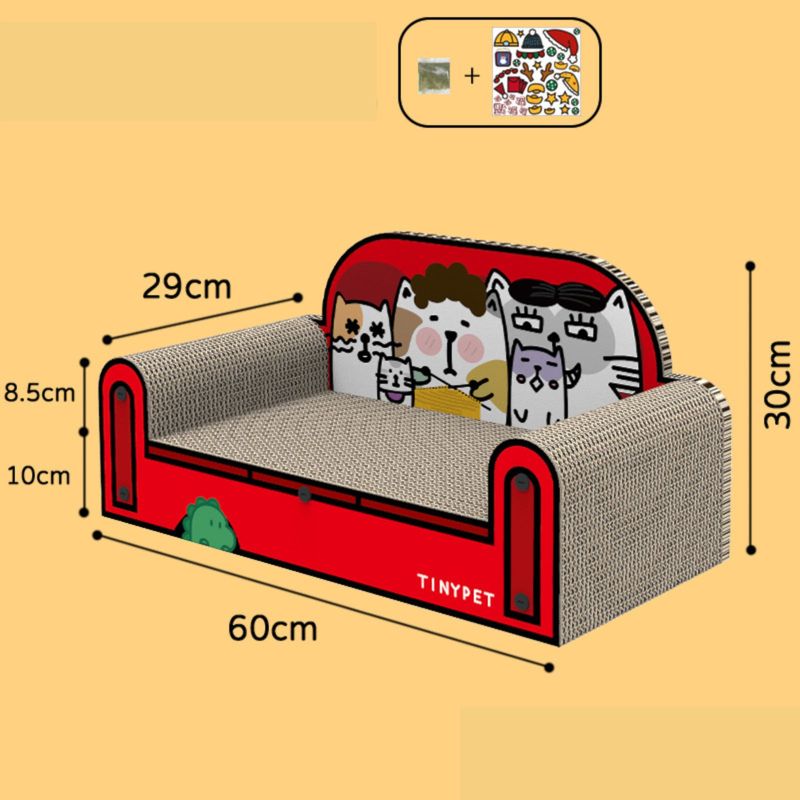 Petshop/Accesorii petshop/Jucarii animale/Ansambluri de joaca - Canapea 2 in 1 pentru pisicute, loc de zgariat si culcus - Infinity.ro